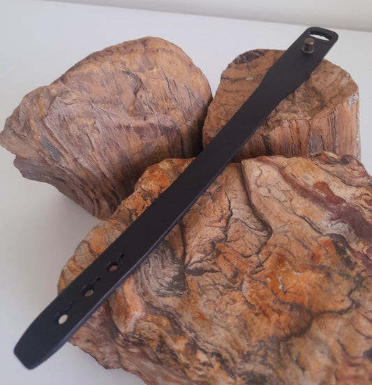 Handcrafted Black Genuine Leather Bracelet