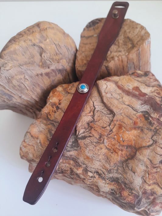 Handcrafted Whiskey Tan Leather Bracelet