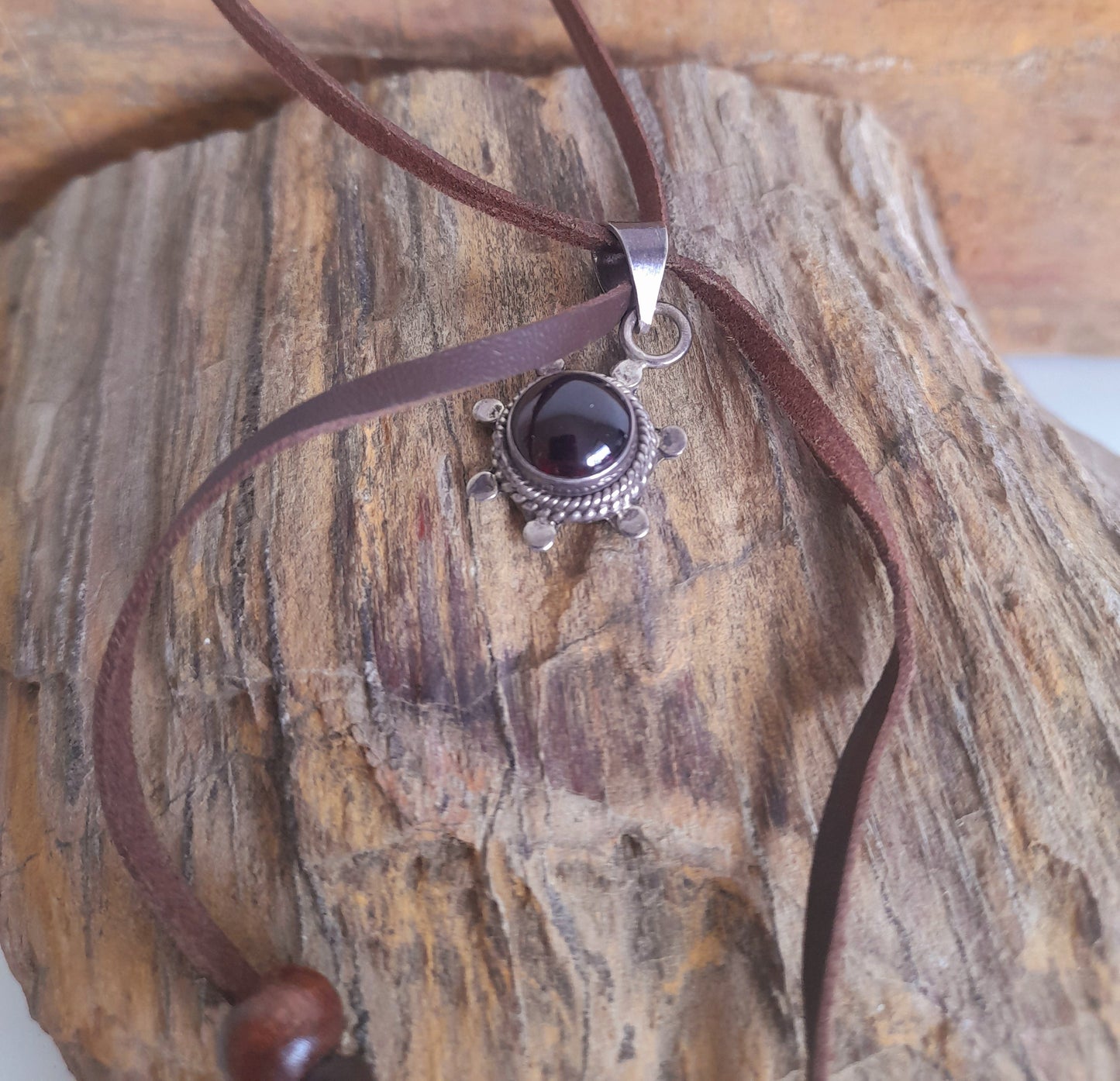 Red Garnet Pendant Necklace