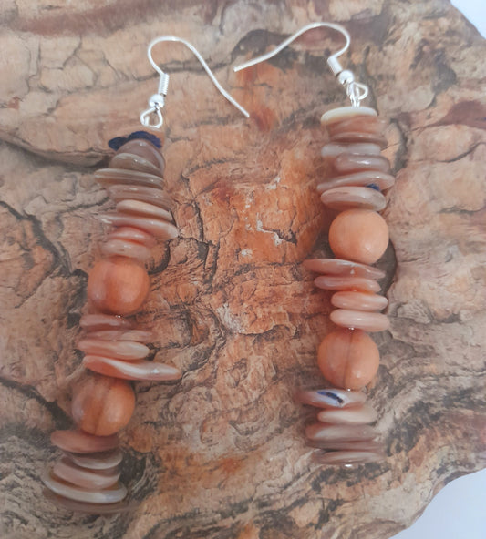 Seashell & olive besd Earrings